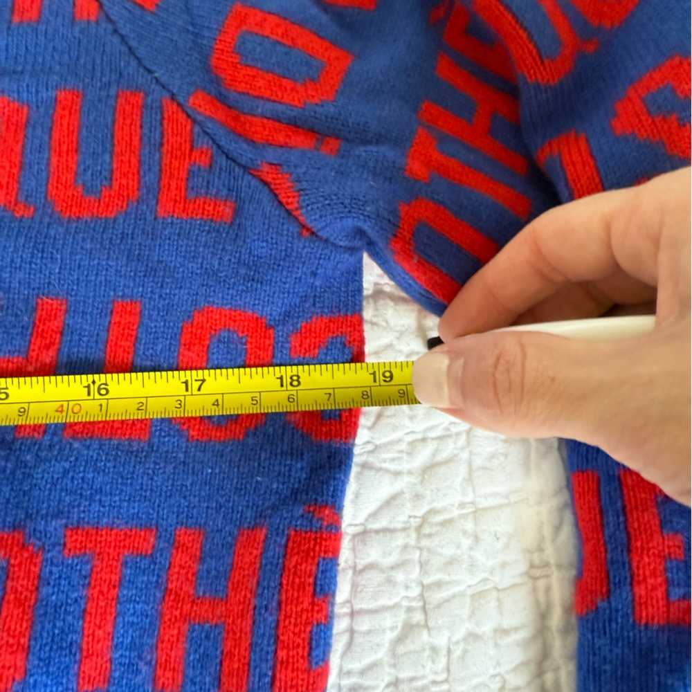 Clare V. Blue and Red Graphic Sweater - Picture 5 of 7